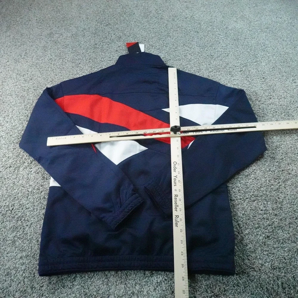 NEW Reebok Jacket Mens S Blue Athletic Track Full Zip Bomber Coat Training Gym